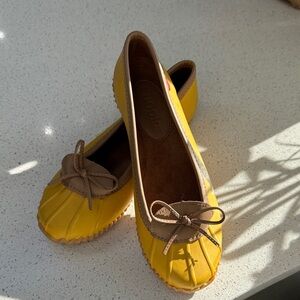 Chooka Sunny Yellow Flats with Brown Trim